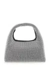 Marc Jacobs 'the Mini Sack' Metallic Handbag With Logo Patch On The Rear And All-over Crystal Embellishments