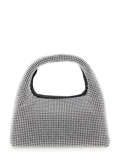 Marc Jacobs The Sack Crystal Embellished Mini Hobo Bag In Silver
