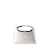 Marc Jacobs The Metallic Leather Mini Sack Bag In Silver