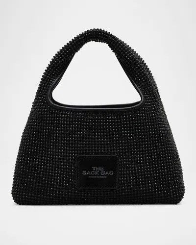 Marc Jacobs The Mini Sack Rhinestone Top-handle Bag In Black
