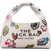 Marc Jacobs The Mini Sack Sticker Leather Top Handle Bag In White