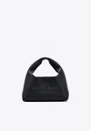 Marc Jacobs Grained Black Leather Handbag With Embossed Logo In Black