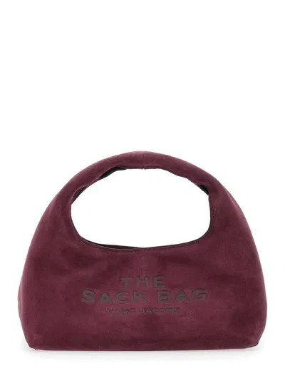Marc Jacobs 'the Mini Sack' Violet Handbag With Logo Lettering On The Front In Suede Woman In Purple