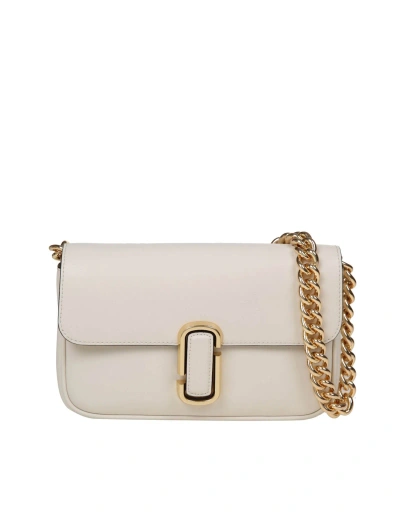 Marc Jacobs The Mini Shoulder Bag In Milk White Leather In Grey