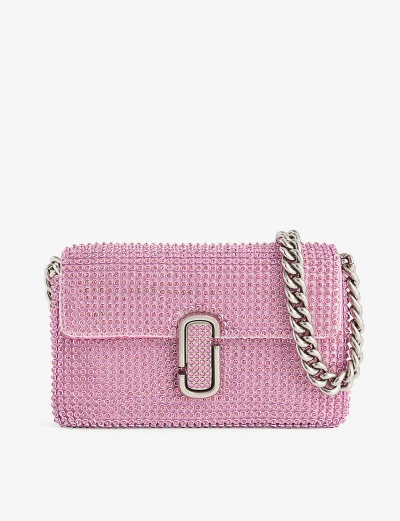 Marc Jacobs Womens Petal Pink The Mini Shoulder Crystal-embellished Shoulder Bag
