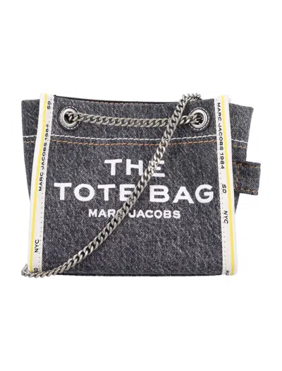 Marc Jacobs The Mini Tote Bag Denim In Black