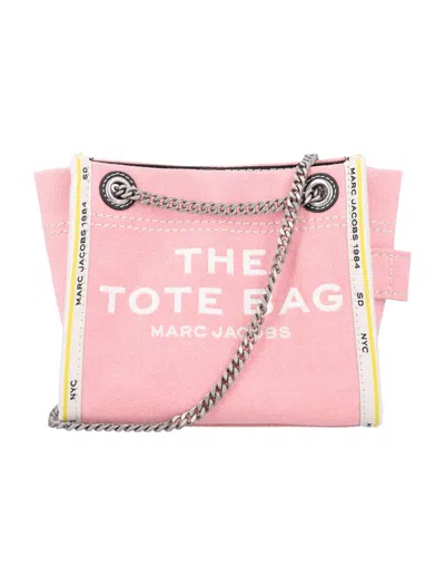 Marc Jacobs The Mini Tote Bag Denim In Pink
