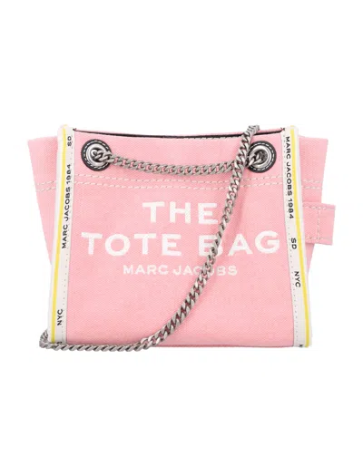 Marc Jacobs The Mini Tote Bag Denim In Ribbon Pink