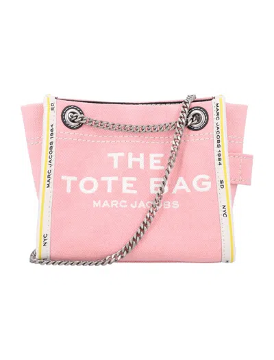 Marc Jacobs The Mini Tote Bag Denim In Ribbon Pink