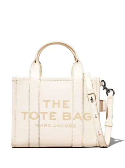 Marc Jacobs 'the Mini Tote Bag' White Shoulder Bag With Logo