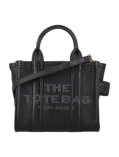 Marc Jacobs The Mini Tote Leather Bag In Black