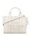 Marc Jacobs The Mini Tote Leather Bag In Cotton Silver