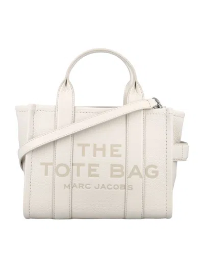 Marc Jacobs The Mini Tote Leather Bag In Cotton Silver