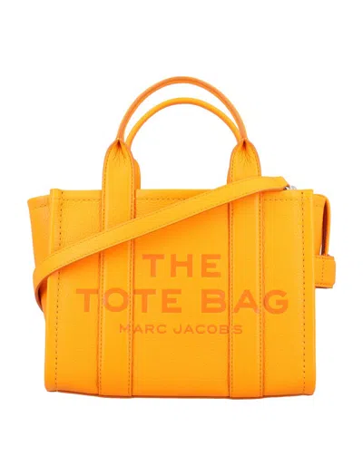 Marc Jacobs The Mini Tote Leather Bag In Orange