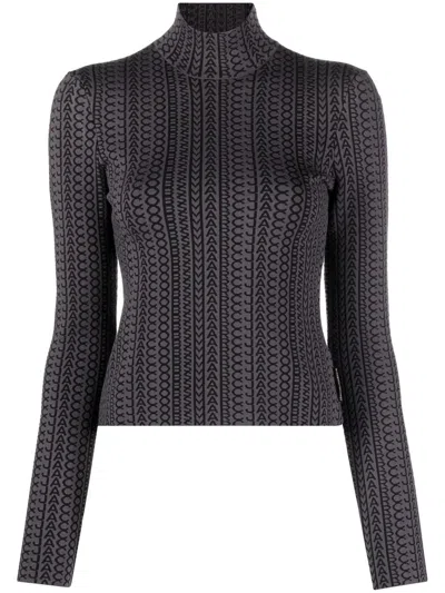 MARC JACOBS THE MONOGRAM COMPACT-KNIT MOCK-NECK JUMPER