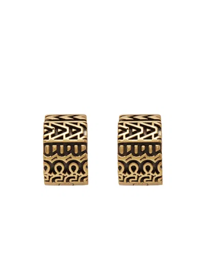 MARC JACOBS MARC JACOBS THE MONOGRAM ENGRAVED HOOP EARRINGS