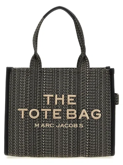 Marc Jacobs The Monogram Jacquard Large Tote Shopping Bag In Beige