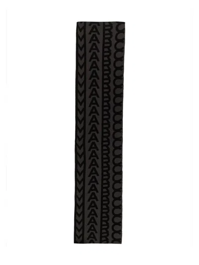 Marc Jacobs The Monogram Knit Scarf In Grey