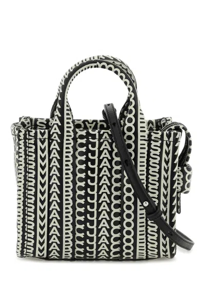 Marc Jacobs The Monogram Leather Micro Tote Bag In Black