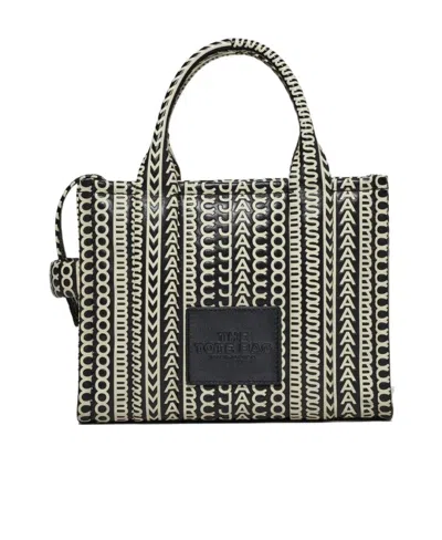 Marc Jacobs The Monogram Leather Mini Tote Bag In Black