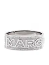 Marc Jacobs Logo-lettering Crystal-embellished Bracelet In Silver