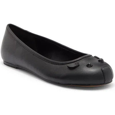 Marc Jacobs The Mouse Ballerina Leather Ballet Flat In Black
