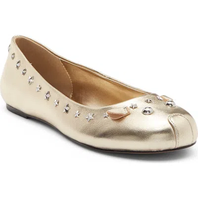 Marc Jacobs The Mouse Ballerina Leather Ballet Flat In Gold