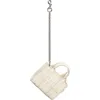 Marc Jacobs The Nano Tote Bag Charm In Cotton/silver