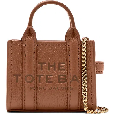 Marc Jacobs The Nano Tote Leather Crossbody Bag In Argan Oil