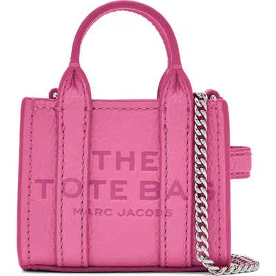 Marc Jacobs The Nano Charm Tote Leather Crossbody Bag In Bow Pink