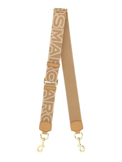 Marc Jacobs The Outline Logo Shoulder Strap In Beige