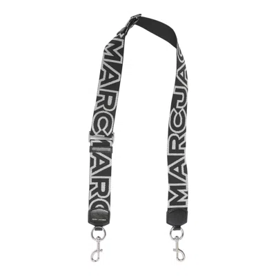 Marc Jacobs The Outline Logo Webbing Strap In Black