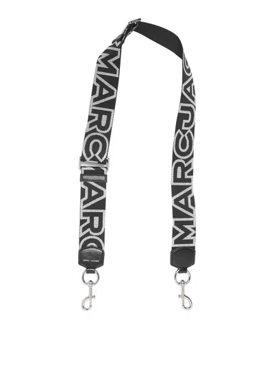 Marc Jacobs The Outline Logo Webbing Strap In Black