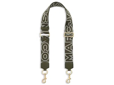Marc Jacobs The Outline Logo Webbing Strap Handbags Forest: One Size In Green