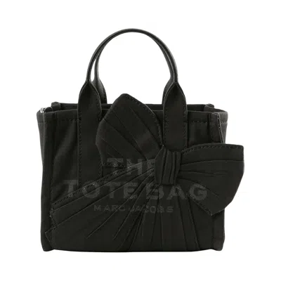 Pre-owned Marc Jacobs The Oversized Bow Canvas Crossbody Tote Bag 'black' | Women's Size Onesize