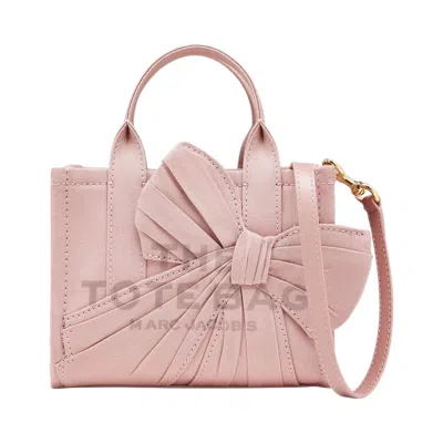 Pre-owned Marc Jacobs The Oversized Bow Canvas Crossbody Tote Bag 'faded Pink' | Women's Size Onesize