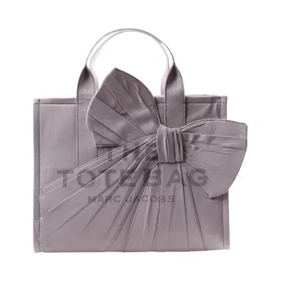 Pre-owned Marc Jacobs The Oversized Bow Canvas Medium Tote Bag 'light Iris' | Purple | Women's Size Onesize