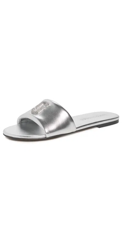 Marc Jacobs The Pave J Marc Snapshot Slides Silver