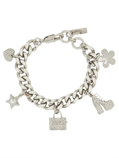 Marc Jacobs The Pave Mini Icon Charm Bracelet In Green