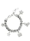 Marc Jacobs Womens Silver/crystal The Mini Icon Pave Charm Bracelet In Silver