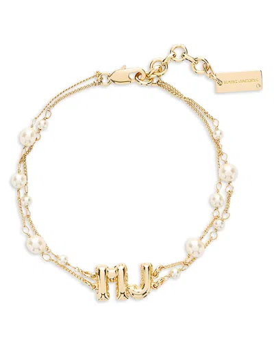 Marc Jacobs The Pearl Mj Balloon Bracelet In Gold