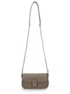 Marc Jacobs Chain Strap Pebbled Texture Shoulder Bag In Gray