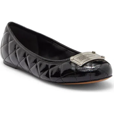 Marc Jacobs The Plaza Faux Leather Ballerina Flat In Black
