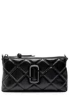 Marc Jacobs The Pochette Quilted Glossed Leather Bag In Black