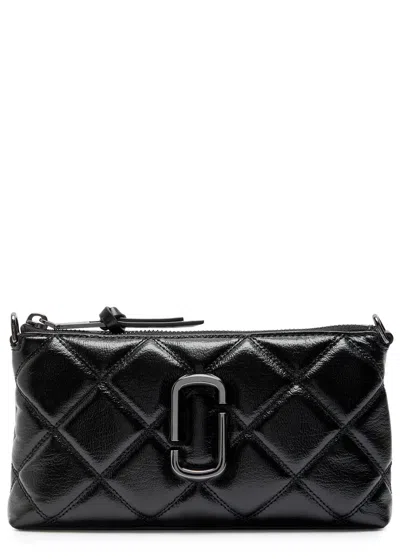 Marc Jacobs The Pochette Quilted Glossed Leather Bag In Black
