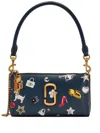 Marc Jacobs "the Pochette" Trinket Printed Snapshot Slg Shoulder Bag In Blue