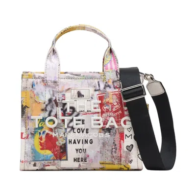 Pre-owned Marc Jacobs The Pop Americana Canvas Tote Bag 'white/multicolor' | Women's Size Onesize