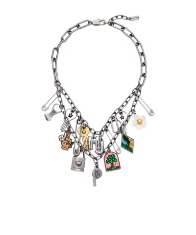 Marc Jacobs The Pop Americana Charm Necklace In Metallic