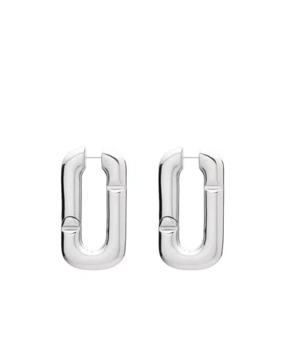 Marc Jacobs The Pop J Marc Hoop In Silver