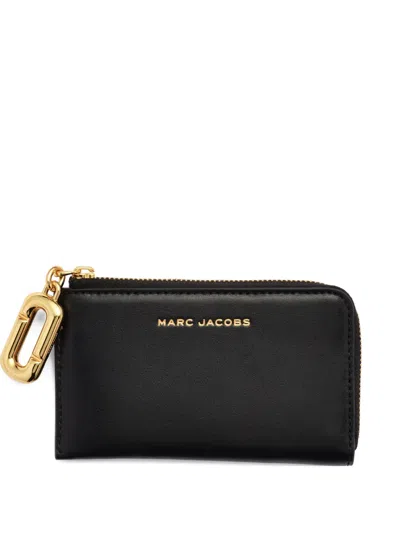 Marc Jacobs Pop J Marc Slim Leather Compact Wallet In Black